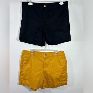 OLD NAVY Black/ Gold(2)Low Rise EVERYDAY" Casual SHORTS Sz 14 (5.5"Inch Inseam)